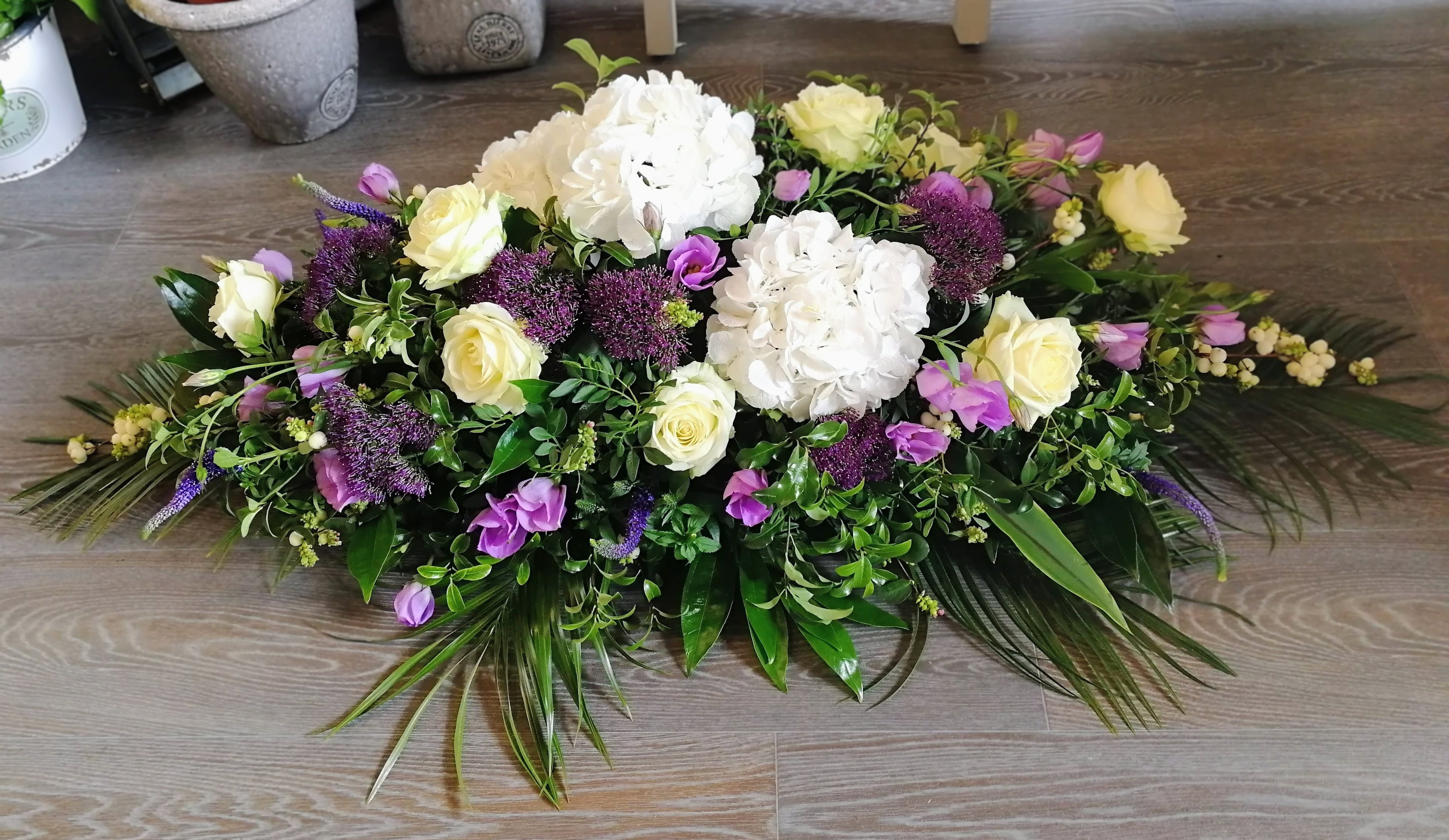 Casket spray with Hydrangeas